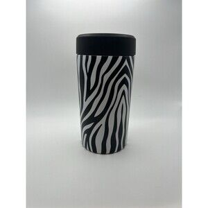 Universal Frost Buddy Can/Bottle Cooler Black And White Zebra Print Design